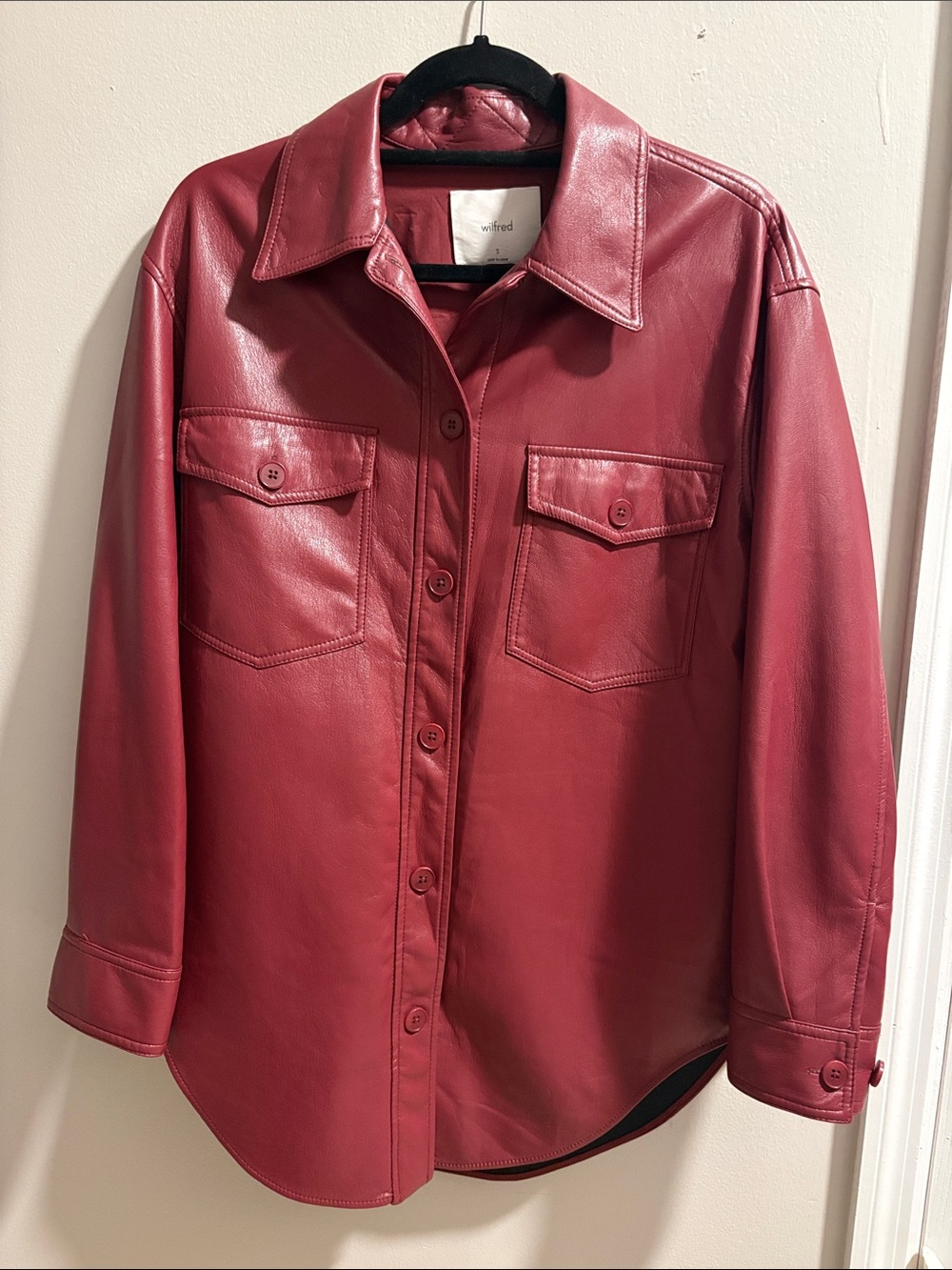 Aritzia Wilfred Faux Leather Jacket S